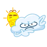 🤔 sole, nuvola, meteo, cartone animato, arrabbiato, cielo telegram sticker