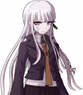 😭 Kyoko Kirigiri Danganronpa Anime, Arme à feu, Larmes, Pleurs, Désespoir, Personnage, Kyoko Kirigiri, Danganronpa telegram sticker