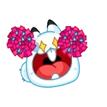 🤩 pegatina, dibujos animados, pompones, animadora, celebración, emoción, alegría, cuadrado telegram sticker
