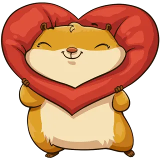 ❤ 仓鼠, 心, 爱, 可爱, 动物, 情人节, 宠物 whatsapp sticker