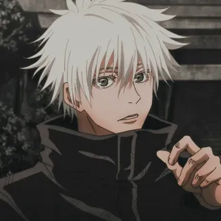 ⛓ Gojo Satoru Jujutsu Kaisen อนิเมะ, มังงะ, โกโจ ซาโตรุ, มหาเวทย์ผนึกมาร, ผมขาว, ตัวละคร telegram sticker