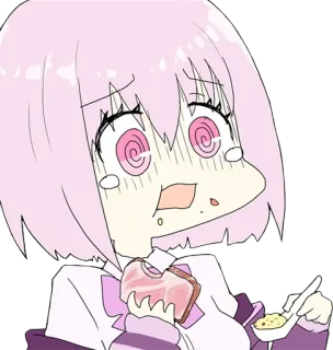 🥺 anime, cartoon, kawaii, food, character, cute, eating telegram sticker