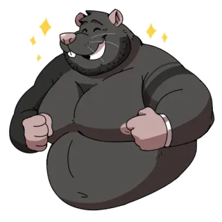 😃 rat, animal, cartoon, sparkle, happy, smiling telegram sticker