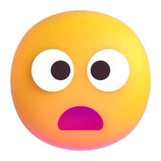 😦 อีโมจิ, หน้า, ประหลาดใจ, ตกใจ, การ์ตูน telegram sticker