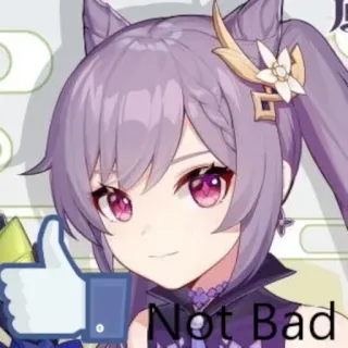 ⚡️ Keqing Genshin Impact Not Bad Anime, Videospiel, Genshin Impact, Keqing, Nicht schlecht, Daumen hoch whatsapp sticker