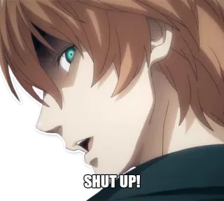 🤫 SHUT UP! Anime, Ausdruck, Halt die Klappe, Genervt telegram sticker
