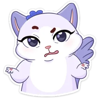 🤷‍♀️ chat, mignon, autocollant, dessin animé, animal, drôle whatsapp sticker