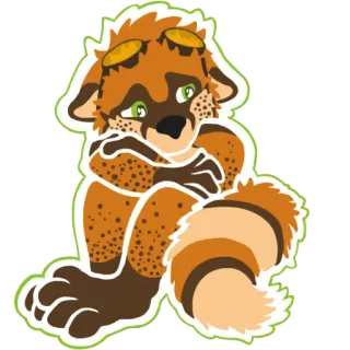 😔 Furry, Tier, Cartoon, Säugetier, Charakter, Süß telegram sticker
