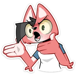 ⏺ Desenho animado, Personagem, Animal, Raposa, Bravo, Gesto telegram sticker