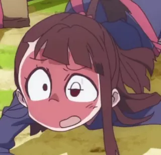 😵 Atsuko Kagari Little Witch Academia Аниме, Ведьма, Девушка, В шоке, Смешно, Лицо, Выражение telegram sticker