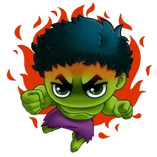 💬 Hulk 헐크, 마블, 슈퍼히어로, 화난, 초록색, 만화, 캐릭터 whatsapp sticker