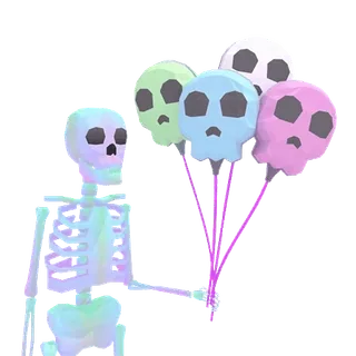 🎈 scheletro, palloncini, teschio, pastello, carino, spaventoso whatsapp sticker