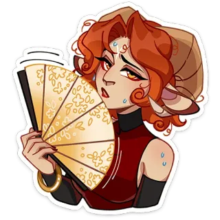 ⭐ ilustracja, fantasy, postać, portret, kobieta, fan telegram sticker
