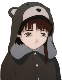 🙁 Iwakura Lain Serial Experiments Lain anime, ragazza, orso, Lain, kawaii telegram sticker