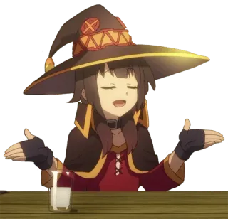 👐 Megumin Konosuba Anime, Megumin, Konosuba, Magicienne, Dessin animé, Personnage whatsapp sticker