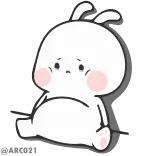 🥺 süß, Cartoon, traurig, Hase, Sticker telegram sticker