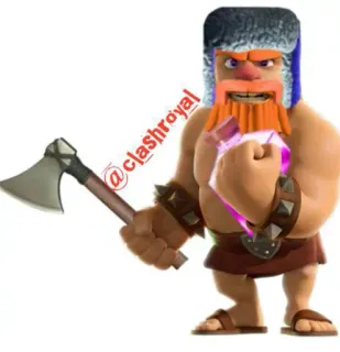 😡 Clash Royale @clashroyal クラッシュ・ロワイヤル, ランバージャック, 斧, ビデオゲーム, ファンタジー, キャラクター telegram sticker