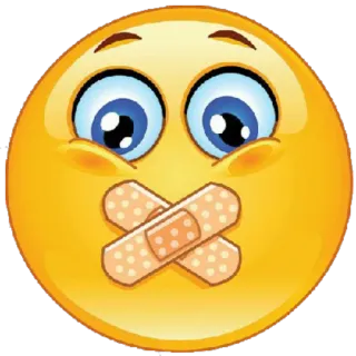 😶 Emoji, Pansement, Bouche, Silence, Lèvres scellées whatsapp sticker