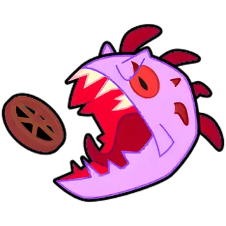 🥨 monster, fish, cartoon, bite, creature, animal telegram sticker