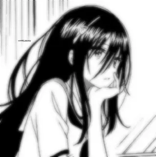 📍 アニメ, 女の子, 黒髪, ポートレート, マンガ telegram sticker