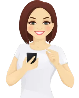 🤙 Frau, Cartoon, Handy, Person, Frau whatsapp sticker