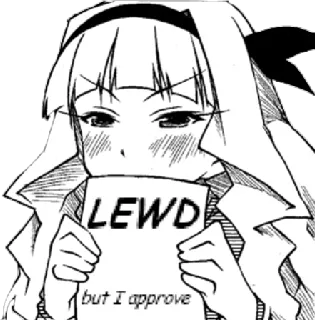 😬 LEWD but I approve Anime, Garota, Aprovação, Lewd, Mangá telegram sticker