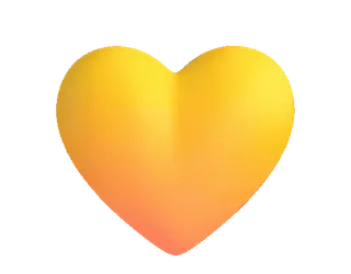 💛 hati, cinta, kuning, oranye, emoji, kasih sayang telegram sticker