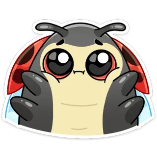 🤷‍♀️ kepik, serangga, imut, stiker, kartun whatsapp sticker