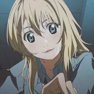 🩰 anime, blond, meisje, schattig, portret telegram sticker