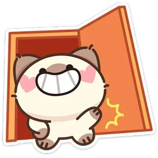 🐱 Katze, Cartoon, süß, Tür, Tier telegram sticker
