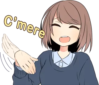 Sasakichi's moody girl ENG :: @line_stickers telegram stickers