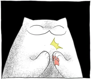 👏 猫, 動物, ステッカー, 漫画, 可愛い, 白い猫 telegram sticker