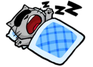 😴 Katze, schlafend, zzz, müde, Cartoon, Tier telegram sticker
