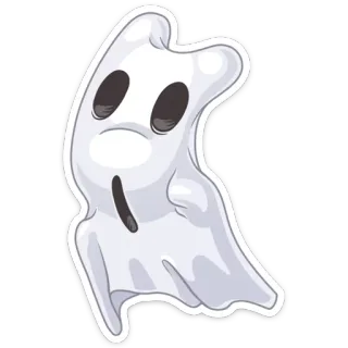 👻 призрак, жуткий, хэллоуин, мультфильм, наклейка, явление, паранормальное, дух telegram sticker