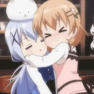 🤗 Anime, Abrazo, Lindo, Dibujos animados telegram sticker