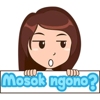 😞 Mosok ngono? desenho animado, indonésio, pergunta, chocado telegram sticker