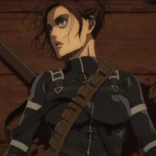 😔 Sasha Braus Attack on Titan Anime, Attaque des Titans, Sasha Braus, Militaire, Soldat, Arme whatsapp sticker