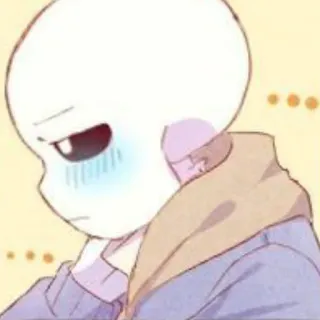 ☠️ Sans skeleton, cute, fanart, blushing, Undertale telegram sticker