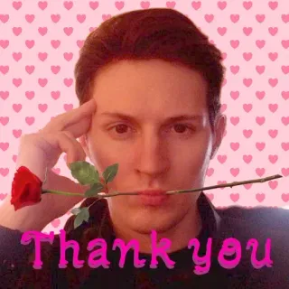 🌹 Thank you 장미, 하트, 감사합니다, 인사, 발렌타인 telegram sticker