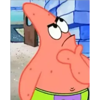 ➖ Patrick Star SpongeBob SquarePants patrick estrela, spongebob, desenho animado, pensando, engraçado telegram sticker