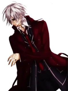 😟 Zero Kiryu Vampire Knight Anime, Vampiro, Zero Kiryu, Vampire Knight, Pelo blanco, Ropa oscura telegram sticker