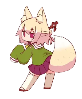 🦊 Anime, Renard, Animal, Chibi, Kawaii telegram sticker
