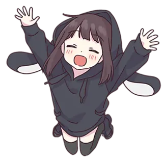 🤗 Anime-Mädchen, niedlich, Cartoon, fröhlich, herzerwärmend, Illustration whatsapp sticker