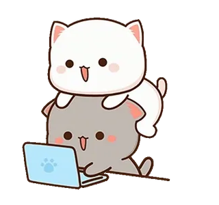 😍 gato, portátil, lindo, kawaii, animal, dibujos animados telegram sticker
