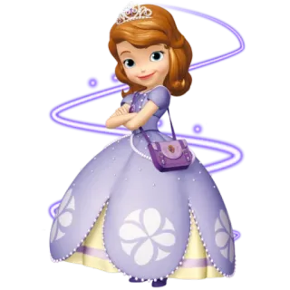 🙂 Sofia Sofia the First Disney, princesse, dessin animé, fille, tiare, magie, robe telegram sticker