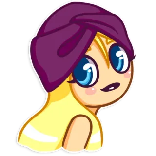 👳 cartoon, character, sticker, cute, girl, turban telegram sticker