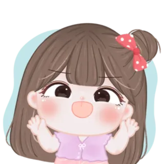 🎀 cute, cartoon, girl, illustration, sticker, kawaii telegram sticker