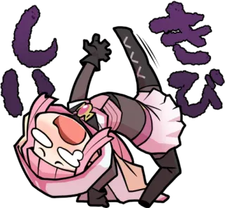 😱 きびしい anime, cartoon, manga, personage, roze haar telegram sticker