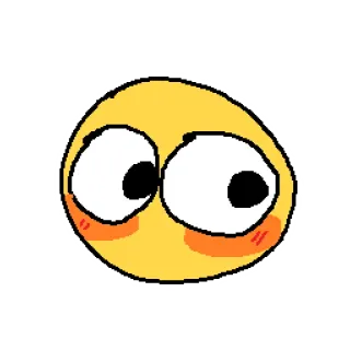 😳 Emoji, Rosto, Amarelo, Olhos, Expressão, Fofo telegram sticker
