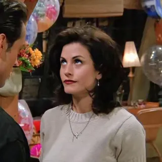 🙄 Monica Geller Friends Monica Geller, série TV, Friends, comédie, sitcom, femme whatsapp sticker